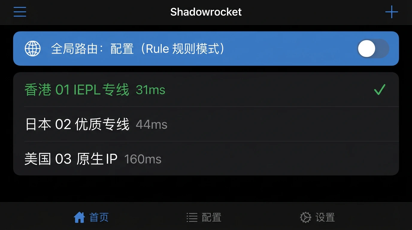 Shadowrocket 中文主界面